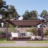Rutland County Garden Furniture Ltd Double Premium Pergola & Decking Kit, L300 x W300 cm, Rustic Brown