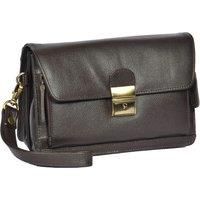 Mens Leather Wrist Bag Mobile Travel Cab Money Organiser Lockable Bag Brown