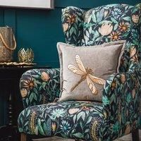 Voyage Maison Oxford Cushion with Embroidered & Beaded Motif Bee or Dragonfly