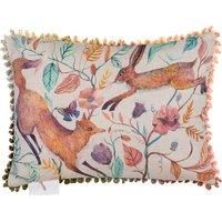 Voyage Maison Leaping into the Fauna Feather Boudoir Filled Cushion 25cm x 35cm Linen