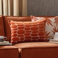 Voyage Maison Boulder Embroidered Velvet 40cm x 60cm Feather Filled Boudoir Sunset