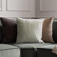 Voyage Maison Waterfall Embroidered Velvet Feather Filled Cushion 50cm x 50cm Quartz