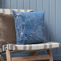 Voyage Maison Taro Embroidered Velvet Feather Filled Cushion 50cm x 50cm Bluebell