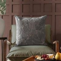 Voyage Maison Taro Embroidered Velvet Feather Filled Cushion 50cm x 50cm Steel