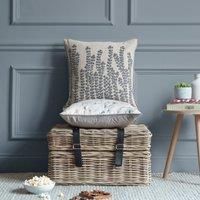 Voyage Maison Herb Embroidered Feather Filled Cushion 50cm x 50cm Steel