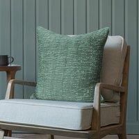 Voyage Maison Rainfall Embroidered Velvet Feather Filled Cushion 50cm x 50cm Mint