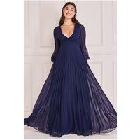 Fully Pleated Chiffon Maxi Dress