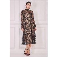 Lace Multiway Midi With Flared Skirt - Black by Goddiva