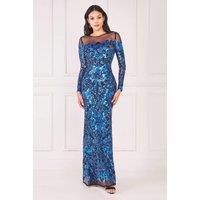 Floral Sequin Mesh Maxi