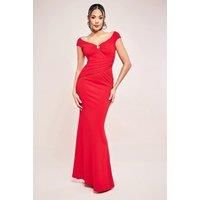 Bardot Pleated Maxi With Metal Trim Maxi Dress