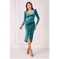 Flared Hem Ice Velvet Midi