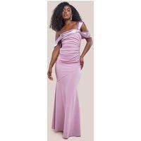 One Shoulder Satin Band Maxi Dress