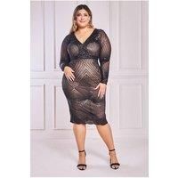 Scalloped Hem Starburst Midi Dress