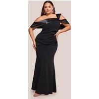 One Shoulder Satin Band Maxi Dress