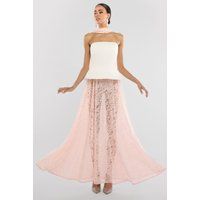 Floral Lace A-Line Maxi Skirt by Goddiva