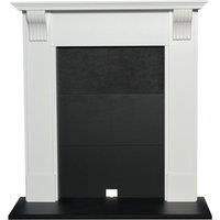 Adam Harrogate Stove Fireplace in Pure White & Black 39 Inch