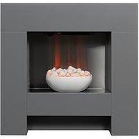 Adam Fires & Fireplaces Adam Cubist Electric Fireplace Suite  Grey
