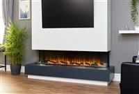 Adam Fires & Fireplaces Adam Sahara Electric Inset Media Wall Fire With Remote Control, 1500Mm