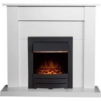 Adam 2kW Sutton Fireplace in Pure White with Colorado Electric Fire in Black 43 Inch