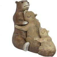 Adorable Brown Bears Family Ornament - 10cm x 12cm (1 Pc.) - Featuring Loving Daddy, Mummy & Baby Bears for Loved Ones