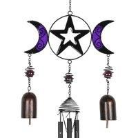 Triple Moon Wind Chime With Bells Mystic Purple & Black New In Box