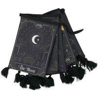 Mystical Black Fortune Teller Fabric Bunting - 26cm x 126cm (1 Pc.) - Assorted Designs - Palm Reading, Tarot, and Crystal Ball Themes, Creates a Mystical Ambience for Home, Shop, or Office