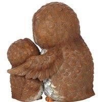 Adorable Brown & White Resin Mother & Baby Owl Ornament - 8.5cm x 7.5cm (1 Pc.) - Durable Handcrafted Decor, Nature-inspired Gift - Ideal for Home & Office Decor