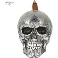 Bewitching Silver Resin Void Backflow Incense Burner by Alchemy - 12cm x 11cm (1 Pc.) - Unique & Mystical Home Decor - Ideal for Halloween Ambiance