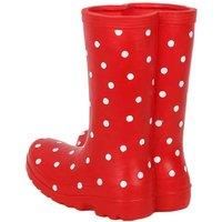Jones Home & Gift Polka Dot Red White 21cm Welly Boots Planter Plant Pot Gardening Ornament Gift, M (LG_31322)