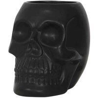 Black Skull Plant Pot
