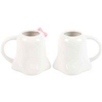 Something Different Wholesale Mr and Mrs Boo Ghost Mugs – Spooky and Adorable Halloween Set for Couples – Microwave and Dishwasher Safe – Festive Addition to Your Kitchen or Halloween Gatherings
