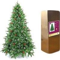 Christmas Tree Green Artificial Bushy Pine Cones Berries XMAS Home Decor 6FT UK