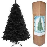 SHATCHI 7ft Alaskan Pine Black Christmas Bushy Looking Artificial Tree with Metal Stand Xmas Home Decor 210cm, 7Ft/210CM