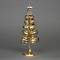 SHATCHI Large Medium Small Table Top Silver/Gold Christmas Tree Bells Rings Star Festive Xmas Holiday Home Office Novelty Decorations, Metal, 10 Inch