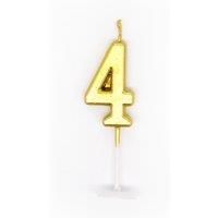 Gifts 4 All Occasions Limited Shatchi Gold 4 Number Candle Birthday Anniversary Party Cake Decorations Topper