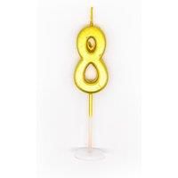 Gold 8 Number Candle Birthday Anniversary Party Cake Decorations Topper