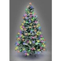 Christmas Tree Pre Lit Xmas LED Lights Green Snow Covered XMAS Home Decor 10FT