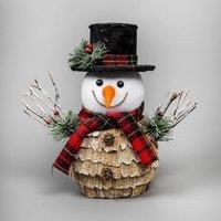 SHATCHI 25cm Snowman Christmas Tabletop Centrepiece Decorated Showpieces Home Art & Craft Xmas Party Window Décor