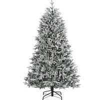 SHATCHI Frosted Snow Flocked Green Oregon Pine Tips Bushy Artificial Christmas Tree Holiday Luxurious Home Xmas Festive Decorations, PVC, 6FT