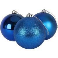 10cm/3Pcs Christmas Baubles Shatterproof Blue, Christmas Tree Decorations Ball Ornaments Balls Xmas Hanging Decorations Holiday Decor - Shiny,Matte,Glitter