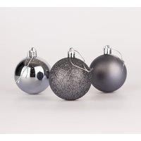 50mm/12Pcs Christmas Baubles Shatterproof Dark Grey, Christmas Tree Decorations Ball Ornaments Balls Xmas Hanging Decorations Holiday Decor - Shiny,Matte,Glitter