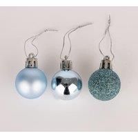 30mm/24Pcs Christmas Baubles Shatterproof Light Blue, Christmas Tree Decorations Ball Ornaments Balls Xmas Hanging Decorations Holiday Decor - Shiny,Matte,Glitter