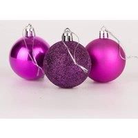 50mm/18Pcs Christmas Baubles Shatterproof Purple, Christmas Tree Decorations Ball Ornaments Balls Xmas Hanging Decorations Holiday Decor - Shiny,Matte,Glitter