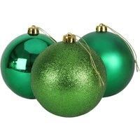 3X Christmas Baubles Tree Ornament Dark Green Balls Xmas Hanging Decoration 15cm