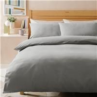 Habitat Stonewashed Cotton Plain Grey Bedding Set -Superking