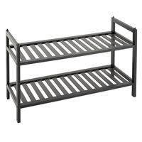 Argos Home Kitt Bamboo 2 Shelf Shoe Rack - Black