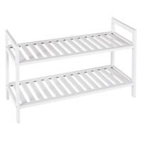 Argos Home Kitt Bamboo 2 Shelf Shoe Rack - White