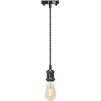 4lite LED Pendant with ST64 Bulb - Blackened Silver