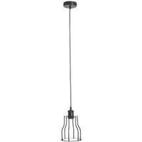 4lite Decorative Bell Cage Light Pendant Matte Black Finish for E27 Large Screw Fit Lamp - E27 Bulb Not Included