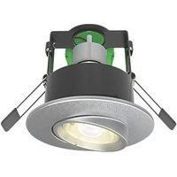 4lite Fire Rated GU10 Downlight (IP20) Satin Chrome Adjustable Gimbal with Separate Smart LED Wiz Connected Bulb